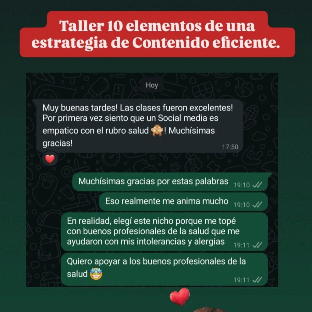 Testimonio del taller 10 elementos de una estrategia de contenido eficiente