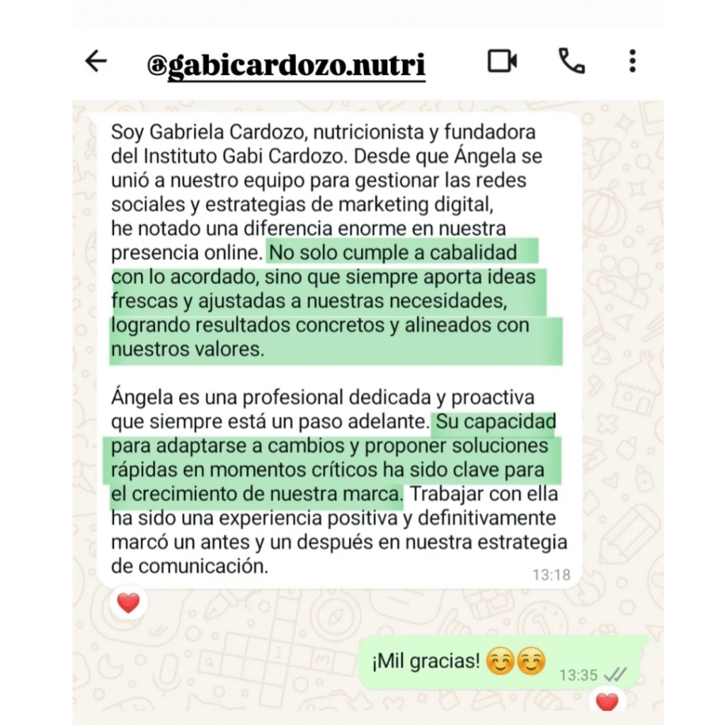 Testimonio de Gabi Cardozo.